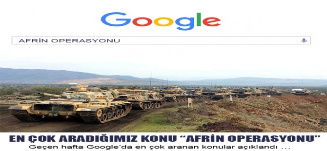 En Çok Aradığımız Konu “Afrin Operasyonu”